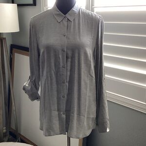 Express Gray Long Sleeve Blouse EUC